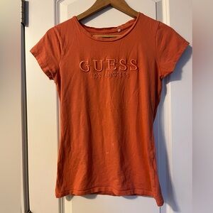 Guess Logo Tee Size M Rust Orange